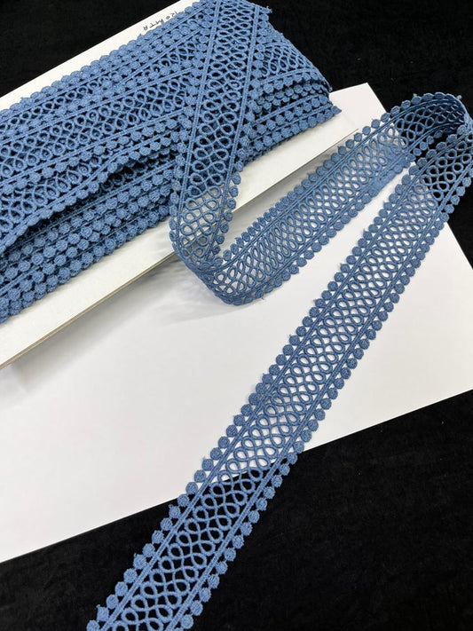 Cutwork Cotton Hakoba Lace – Premium 1.5 Inch Imported Decorative Border for Sarees, Dresses & Ethnic Wear (9 Meter)