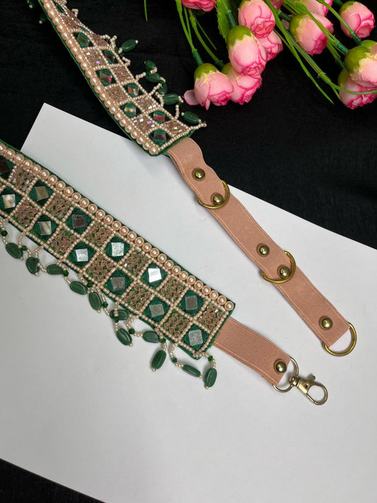 Mirror Beaded Handcrafted Waist Belt – Traditional & Festive Embellished Accessory for Women