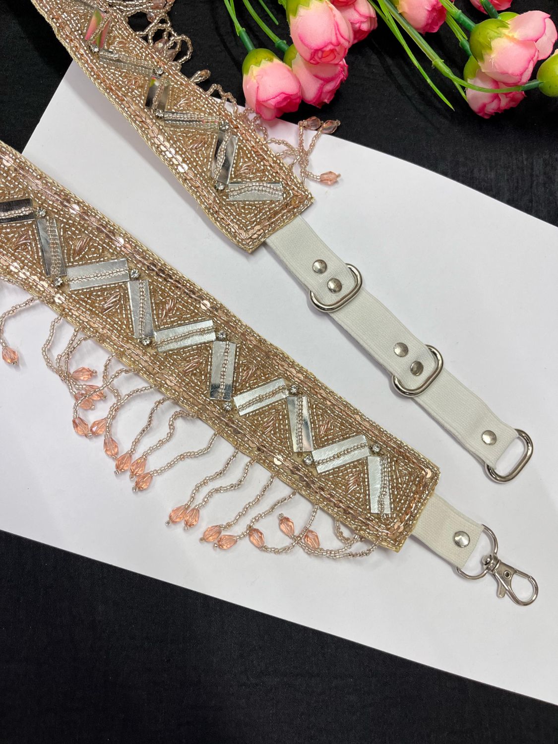 Mirror Beaded Handcrafted Waist Belt – Festive & Traditional Designer Accessory for Women