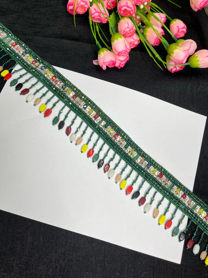 Crystal Handcrafted Waist Belt – Elegant Beaded Ethnic Accessory for Women