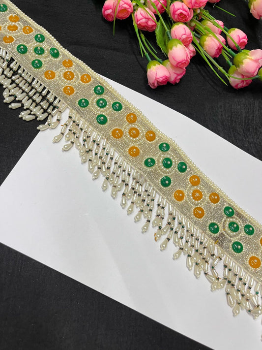 Pearl Hand Embroidered Waist Belt – Elegant Ethnic Accessory for Festive & Bridal Wear