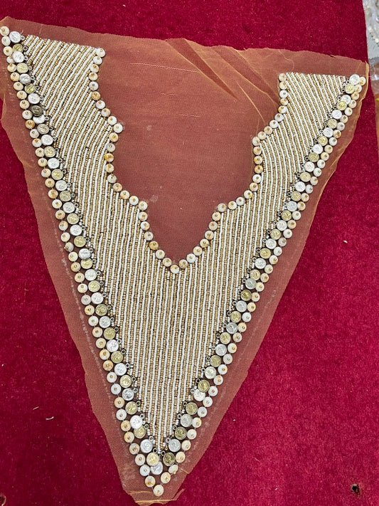 Designer Boho Style Handmade Neck Patch for Kurtis, Dresses & Blouses – Premium Embroidered Neckline Applique | DC0993 | Design 3