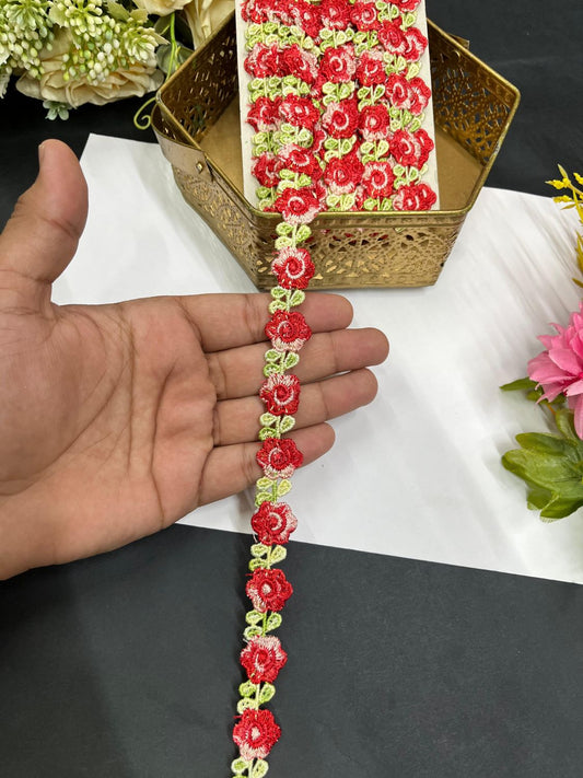 Beautiful Multicoloured Floral Imported Saree Laces – 9 Meter Designer Trim for Ethnic Wear | Multi 3