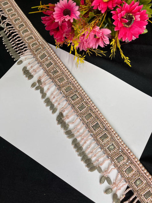 Pearl Beaded Crystal Handcrafted Waist Belt – Festive & Ethnic Style Accessory