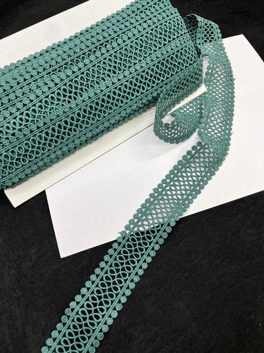 Cutwork Cotton Hakoba Lace – Premium 1.5 Inch Imported Decorative Border for Sarees, Dresses & Ethnic Wear (9 Meter)