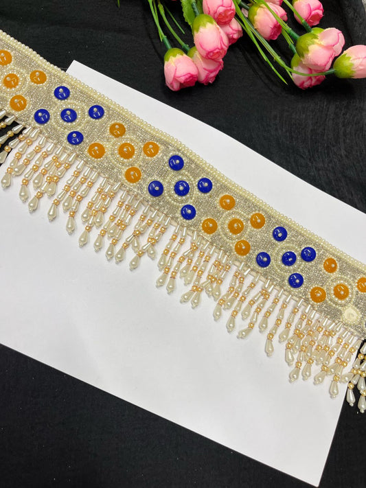 Pearl Hand Embroidered Waist Belt – Elegant Ethnic Accessory for Festive & Bridal Wear