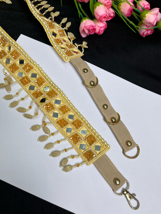 Mirror Beaded Handcrafted Waist Belt – Traditional & Festive Embellished Accessory for Women