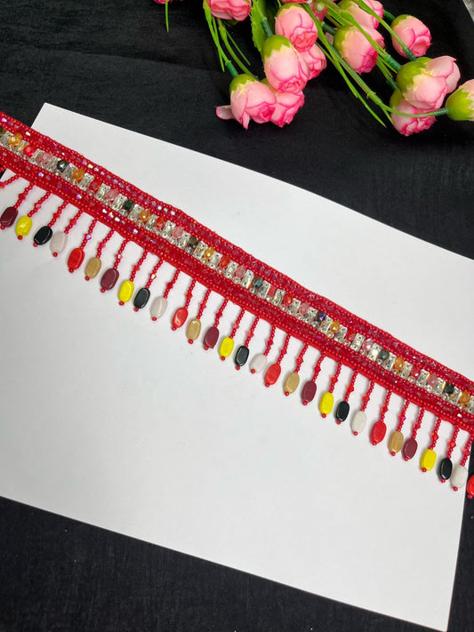 Crystal Handcrafted Waist Belt – Elegant Beaded Ethnic Accessory for Women