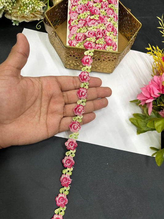 Beautiful Multicoloured Floral Imported Saree Laces – 9 Meter Designer Trim for Ethnic Wear | Multi 4
