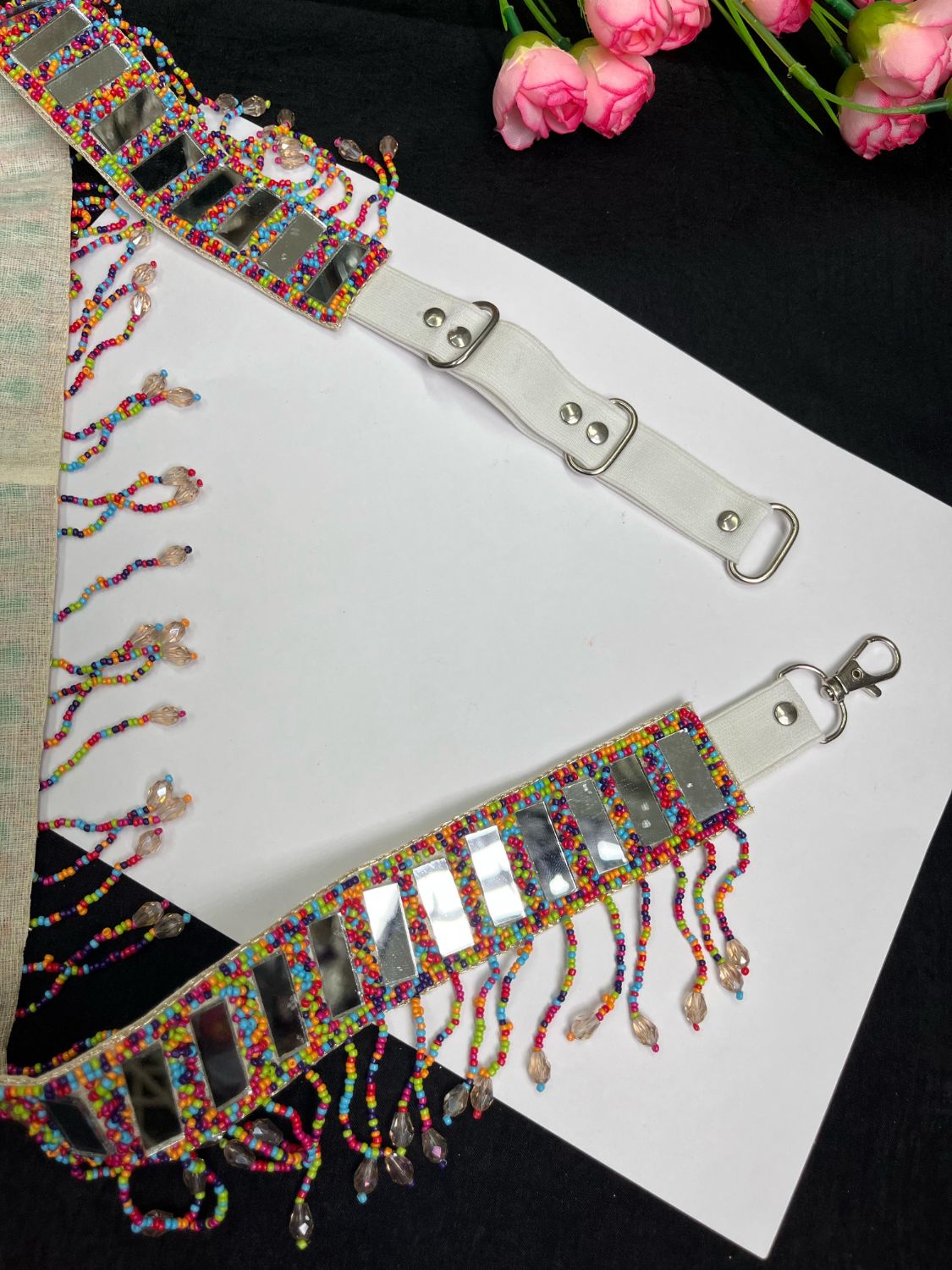 Mirror Beaded Handcrafted Waist Belt – Traditional & Festive Embellished Accessory for Women
