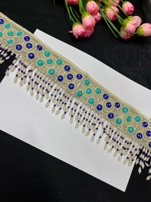 Pearl Hand Embroidered Waist Belt – Elegant Ethnic Accessory for Festive & Bridal Wear