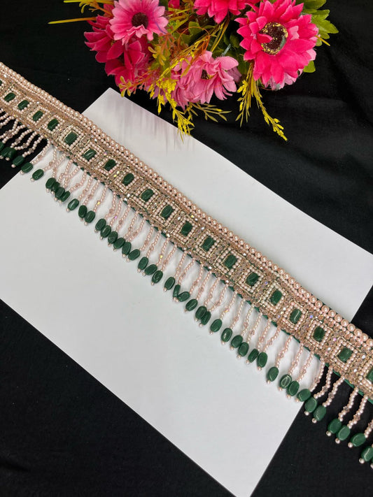Pearl Beaded Crystal Handcrafted Waist Belt – Festive & Ethnic Style Accessory