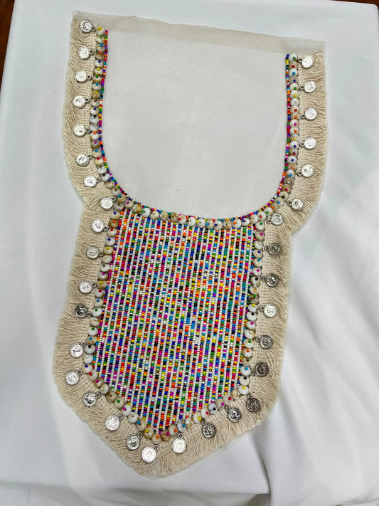 Designer Boho Style Handmade Neck Patch for Kurtis, Dresses & Blouses – Premium Embroidered Neckline Applique | DC0994 | Design 5