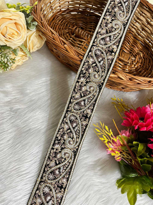 Kashmiri Work Thread Embroidered Saree Lace Border – 9 Meter, 2-Inch Trim for Dupattas & Dresses | Multi 5