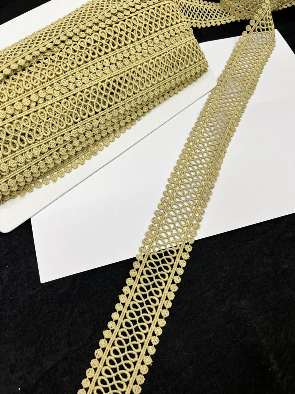 Cutwork Cotton Hakoba Lace – Premium 1.5 Inch Imported Decorative Border for Sarees, Dresses & Ethnic Wear (9 Meter)