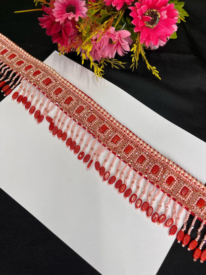 Pearl Beaded Crystal Handcrafted Waist Belt – Festive & Ethnic Style Accessory