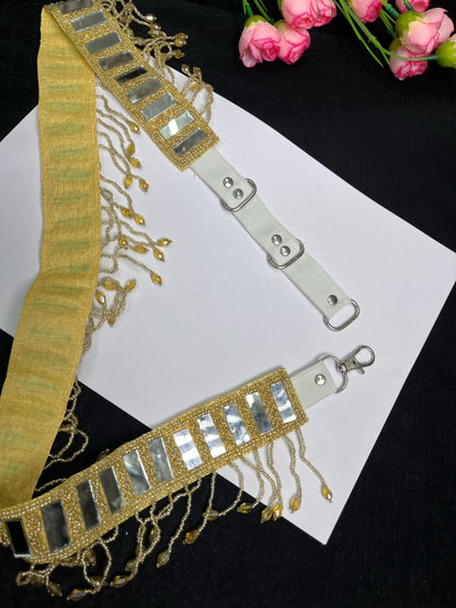 Mirror Beaded Handcrafted Waist Belt – Traditional & Festive Embellished Accessory for Women