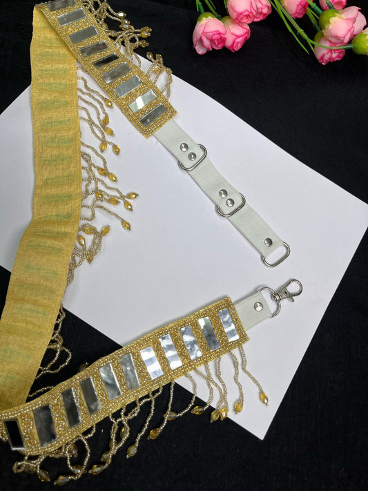 Mirror Beaded Handcrafted Waist Belt – Traditional & Festive Embellished Accessory for Women