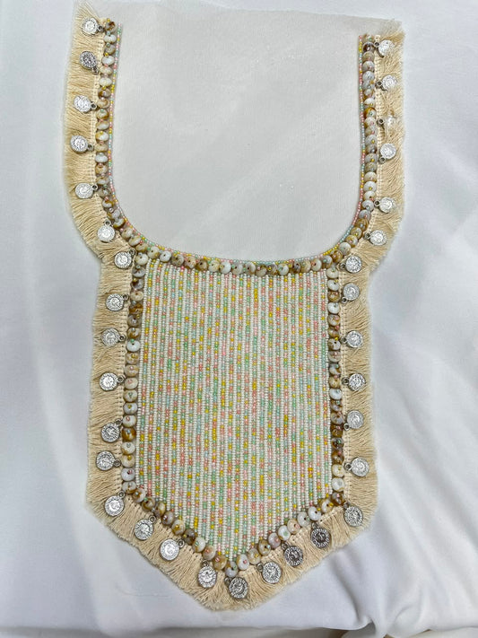 Designer Boho Style Handmade Neck Patch for Kurtis, Dresses & Blouses – Premium Embroidered Neckline Applique | DC0994 | Design 6