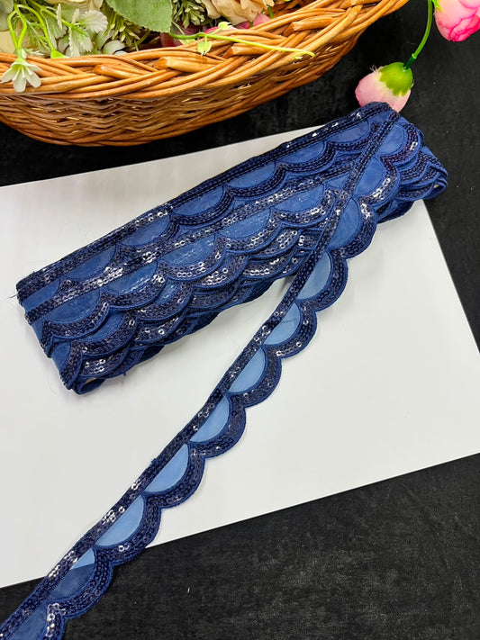 Designer Organza Lace for Sarees, Lehengas, Dupattas & Dresses – Premium Imported Organza Lace Border (1 Inch) | DC1044 | Design 6