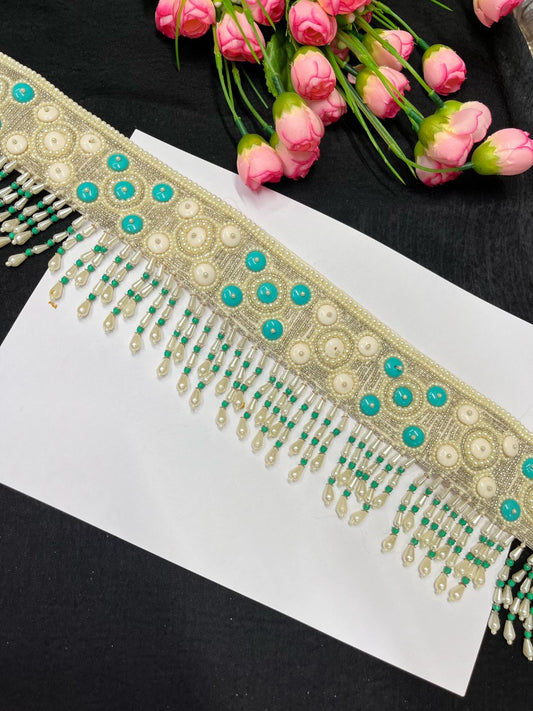 Pearl Hand Embroidered Waist Belt – Elegant Ethnic Accessory for Festive & Bridal Wear