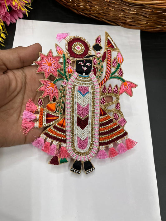 Handcrafted Shreenathji Embroidered Patch – Premium Devotional Designer Accent