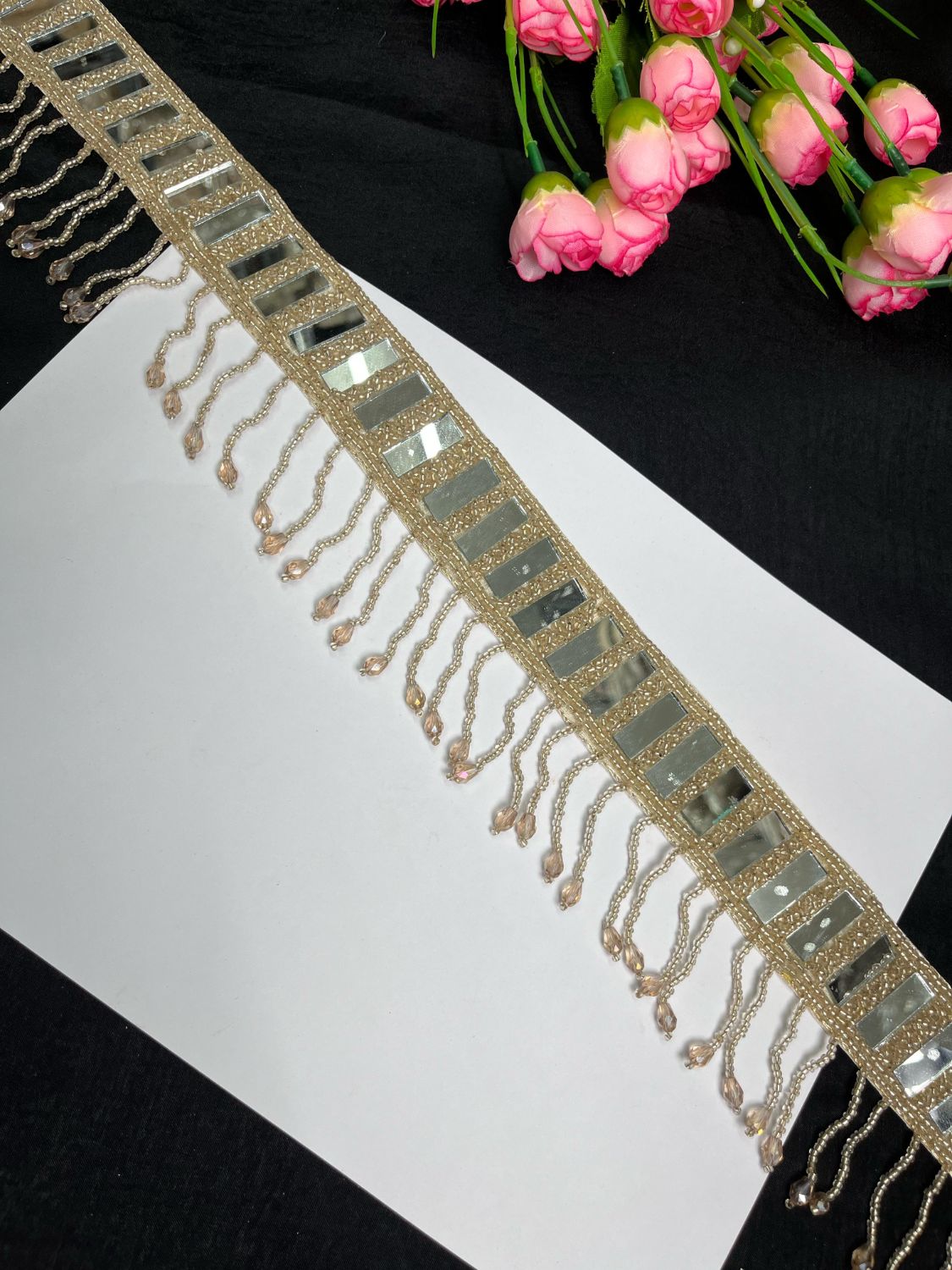 Mirror Beaded Handcrafted Waist Belt – Traditional & Festive Embellished Accessory for Women