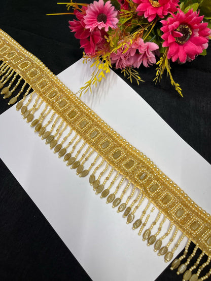Pearl Beaded Crystal Handcrafted Waist Belt – Festive & Ethnic Style Accessory