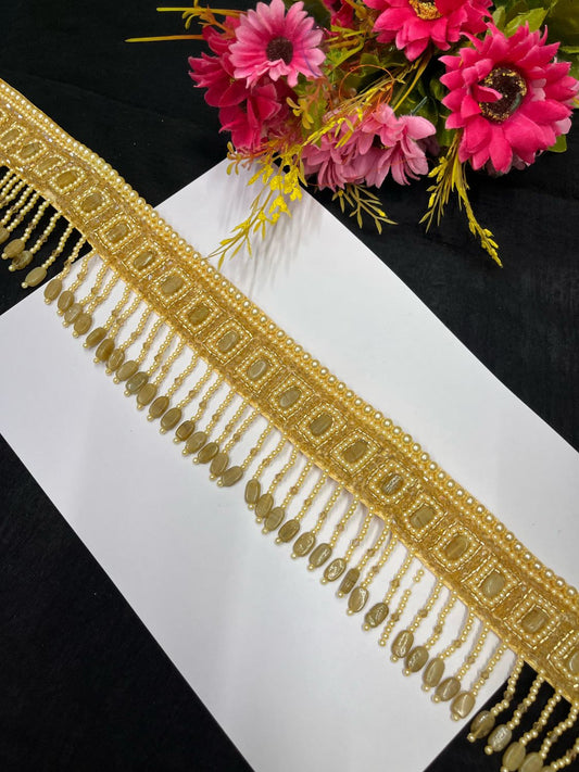 Pearl Beaded Crystal Handcrafted Waist Belt – Festive & Ethnic Style Accessory