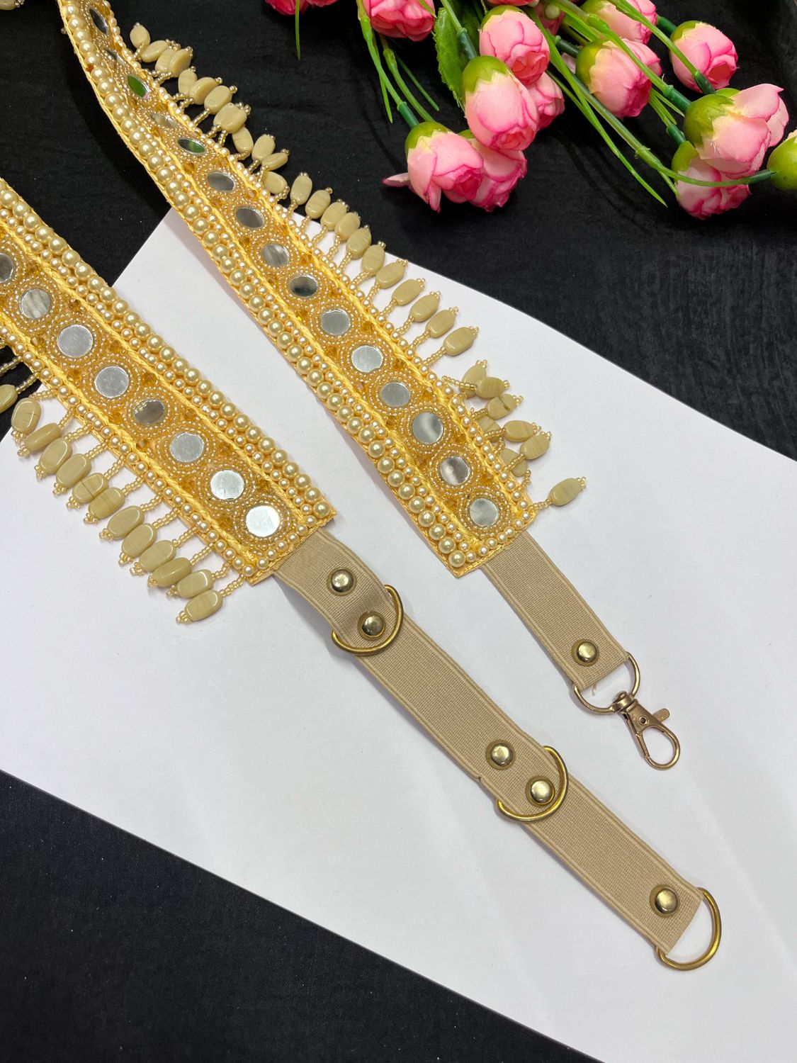 Mirror Beaded Handcrafted Waist Belt – Designer Ethnic Waist Accessory for Women