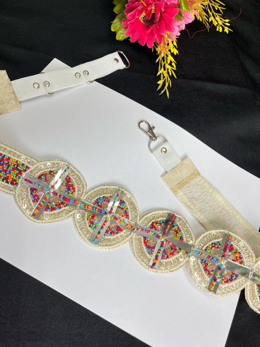 Beaded Handcrafted Waist Belt – Traditional Ethnic Mirror Style