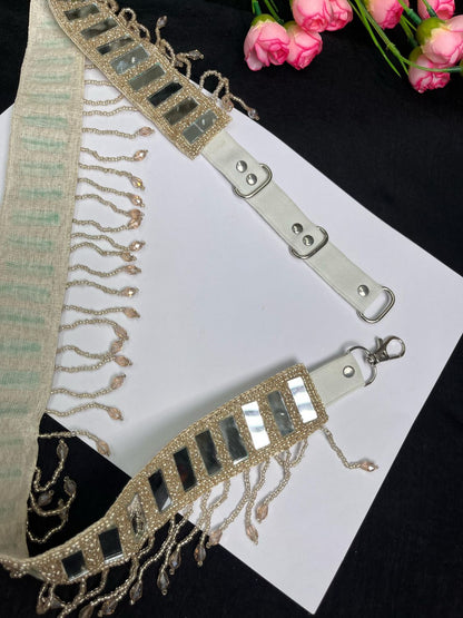 Mirror Beaded Handcrafted Waist Belt – Traditional & Festive Embellished Accessory for Women