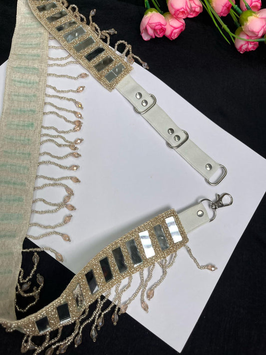 Mirror Beaded Handcrafted Waist Belt – Traditional & Festive Embellished Accessory for Women