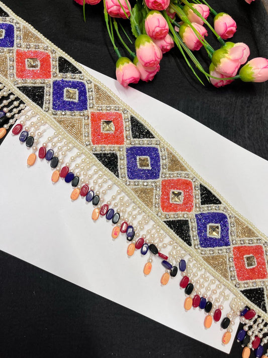 Pearl Hand Embroidered Waist Belt – Elegant Ethnic Accessory for Festive & Bridal Wear