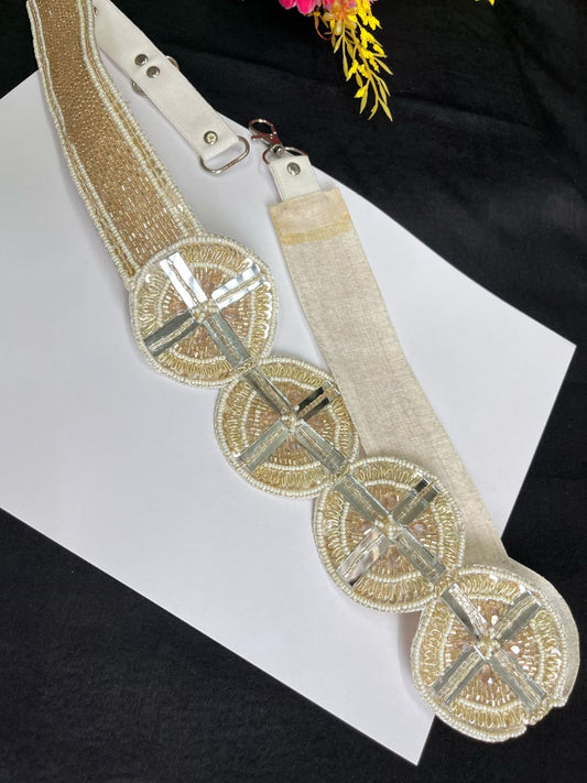 Beaded Handcrafted Waist Belt – Traditional Ethnic Mirror Style