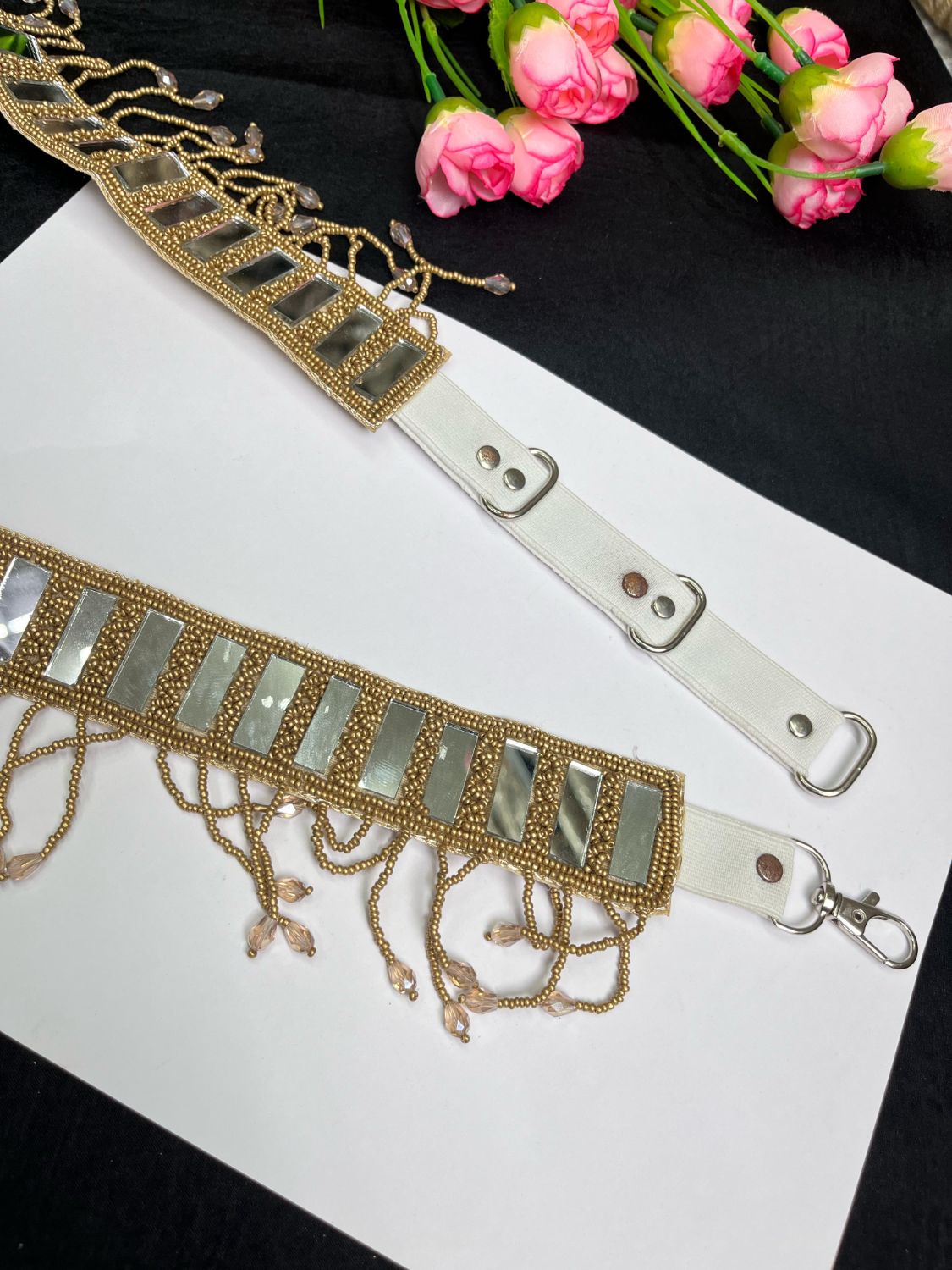Mirror Beaded Handcrafted Waist Belt – Traditional & Festive Embellished Accessory for Women