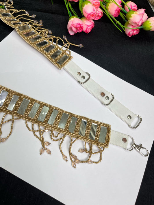 Mirror Beaded Handcrafted Waist Belt – Traditional & Festive Embellished Accessory for Women