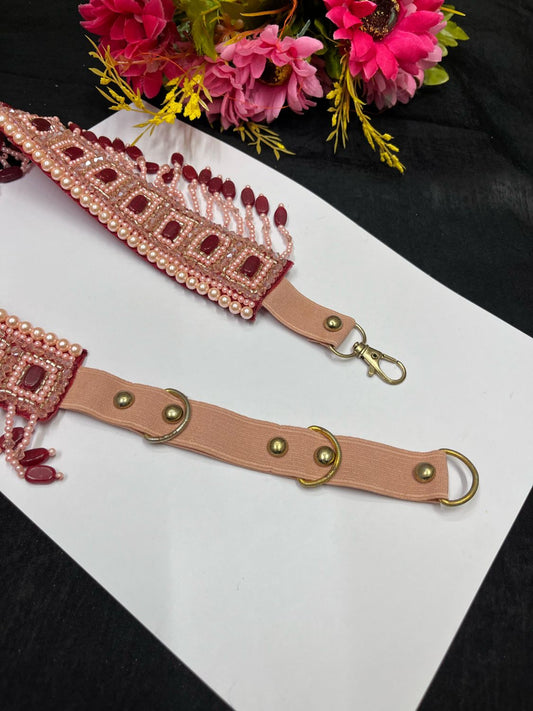 Pearl Beaded Crystal Handcrafted Waist Belt – Festive & Ethnic Style Accessory
