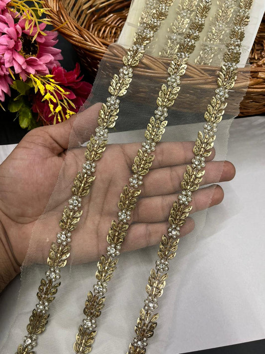 Traditional Handmade Lace Border – Perfect for Bridal Wear, Sarees, Dupattas & Couture Outfits (9 Meter, 0.5 Inch Width) | Antique