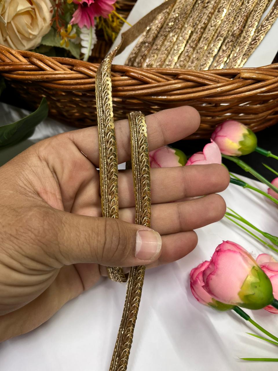 Thin Zardozi Lace – Premium Handmade Zardozi Border for Sarees, Dupattas & Ethnic Wear | Antique