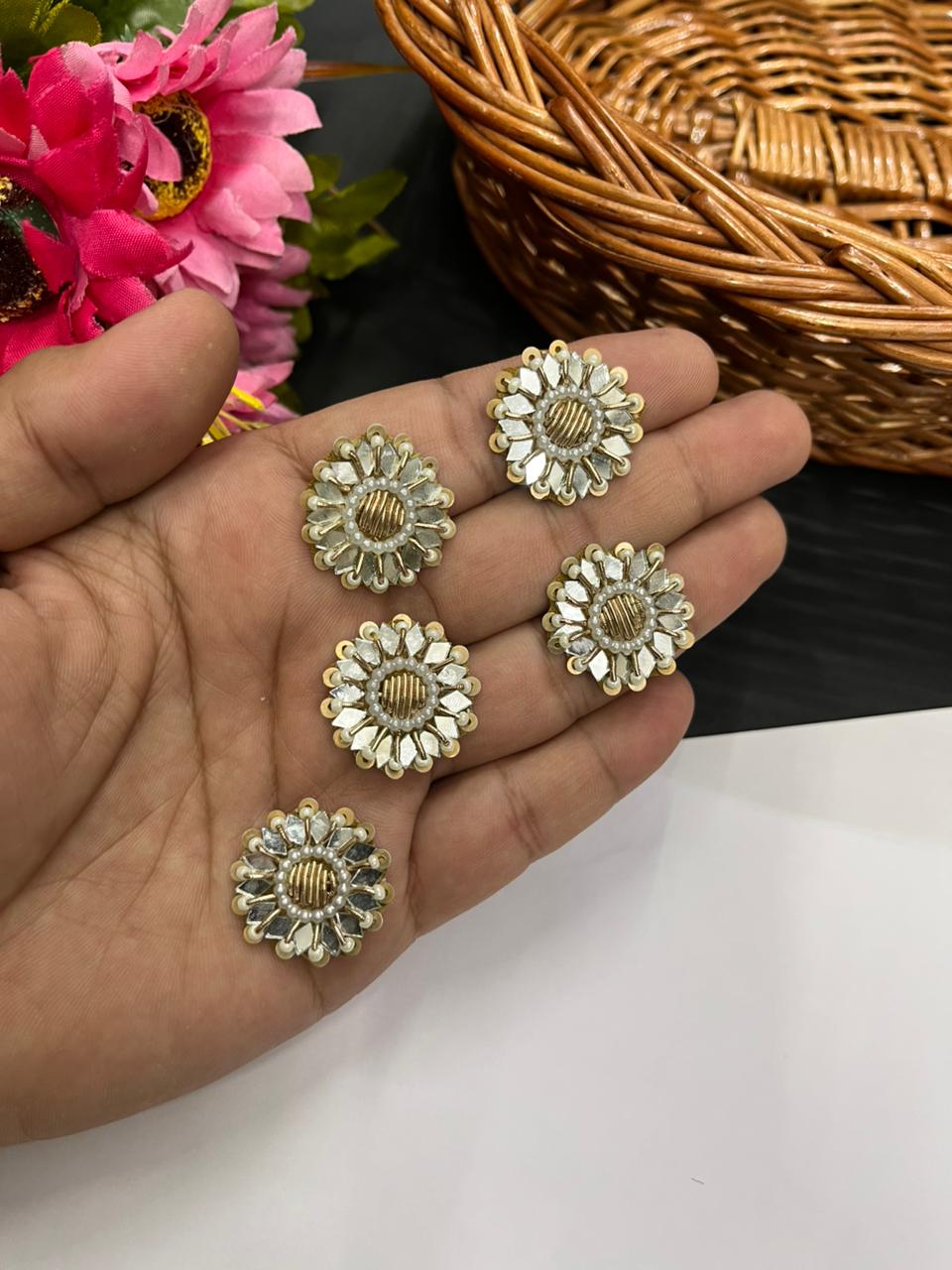 Handcrafted Mirror Butti for Dupattas & Sarees (Pack of 12) – Premium Traditional Embellishments | Antique