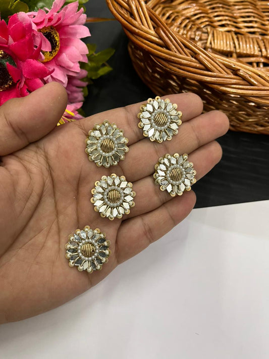 Handcrafted Mirror Butti for Dupattas & Sarees (Pack of 12) – Premium Traditional Embellishments | Antique