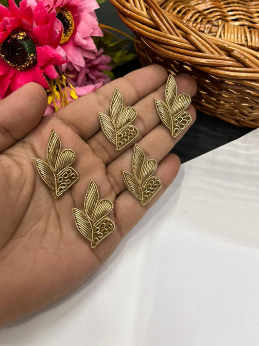 Handcrafted Leaf Patch for Dupattas & Sarees (Pack of 12) – Premium Traditional Embellishments | Antique