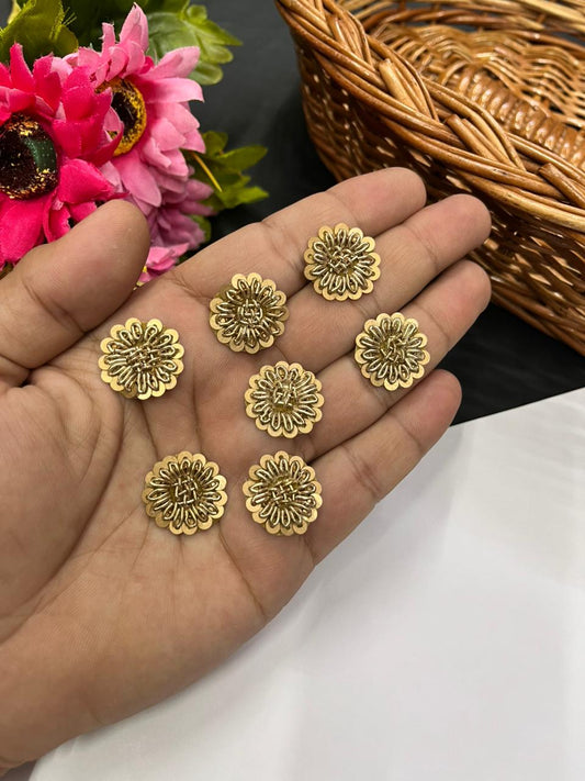 Handcrafted Round Shape Zardozi Patch (Pack of 12) – Premium Traditional Designer Embellishments | Antique