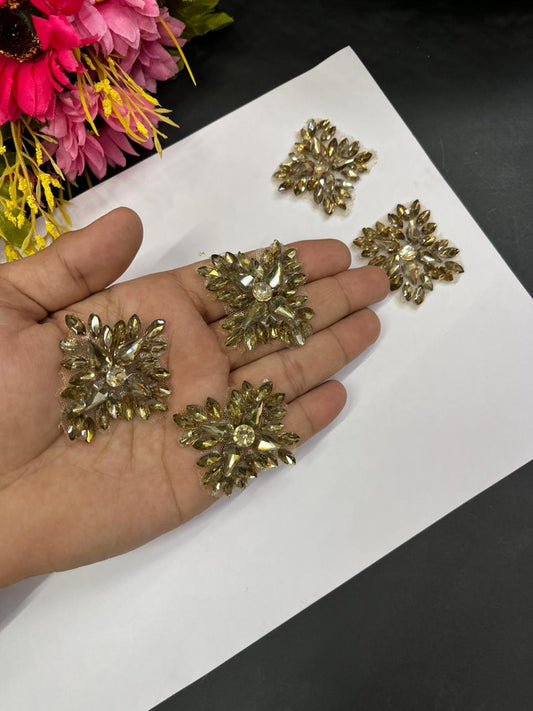 Handcrafted Crystal Patch – Premium Designer Accent for Ethnic & Fusion Wear | Antique