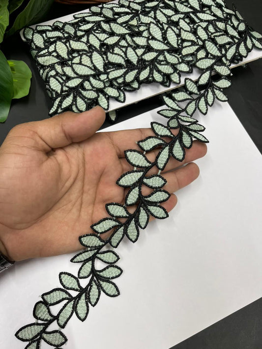 Exclusive Western Lace Borders – Boutique Style Imported Saree Laces (9 Meter Roll) | C Green