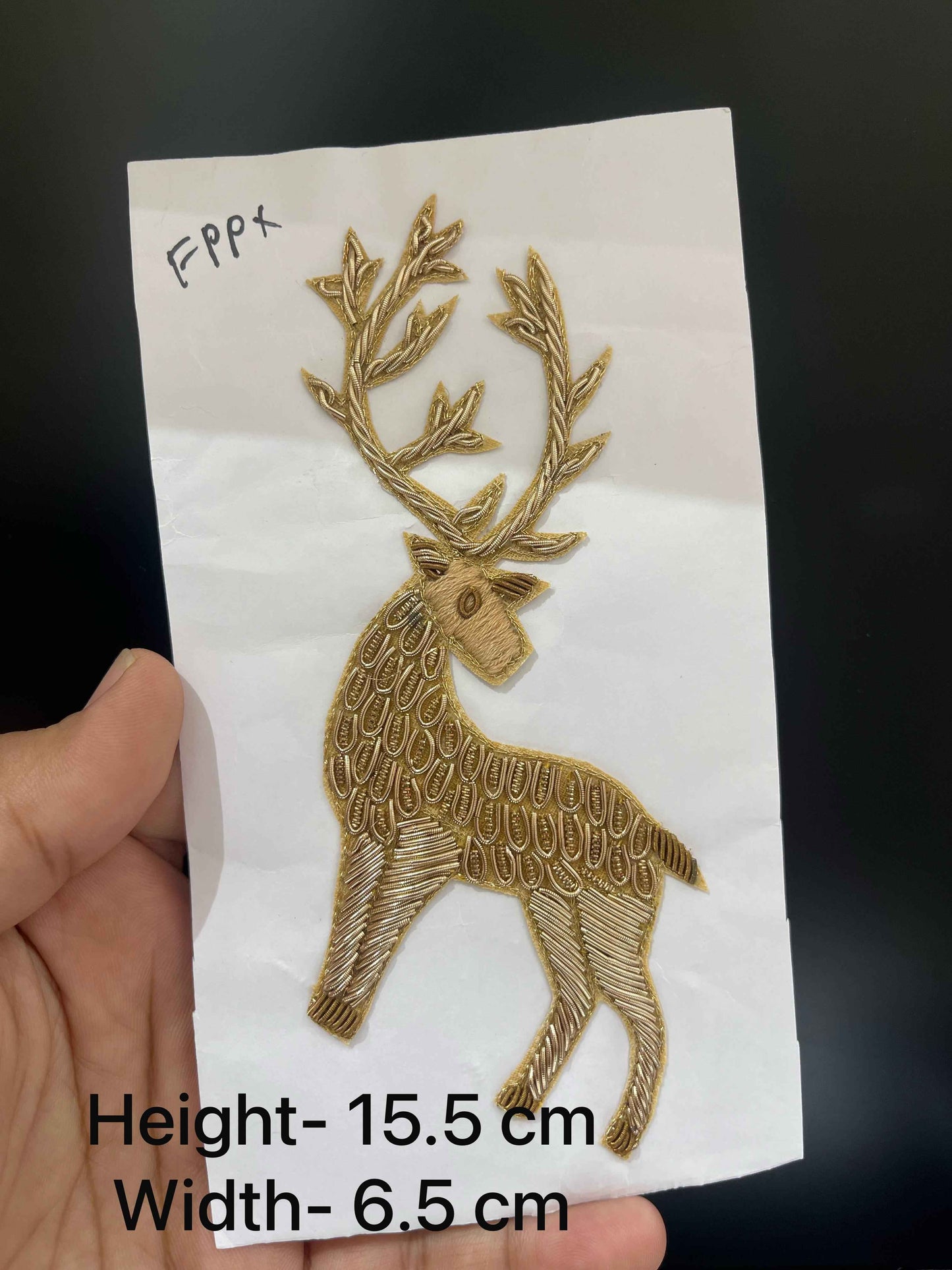Beautiful Left Facing Deer Patch | Hand Embroidered Appliqué for Ethnic Dresses, Jackets & Home Decor Craft
