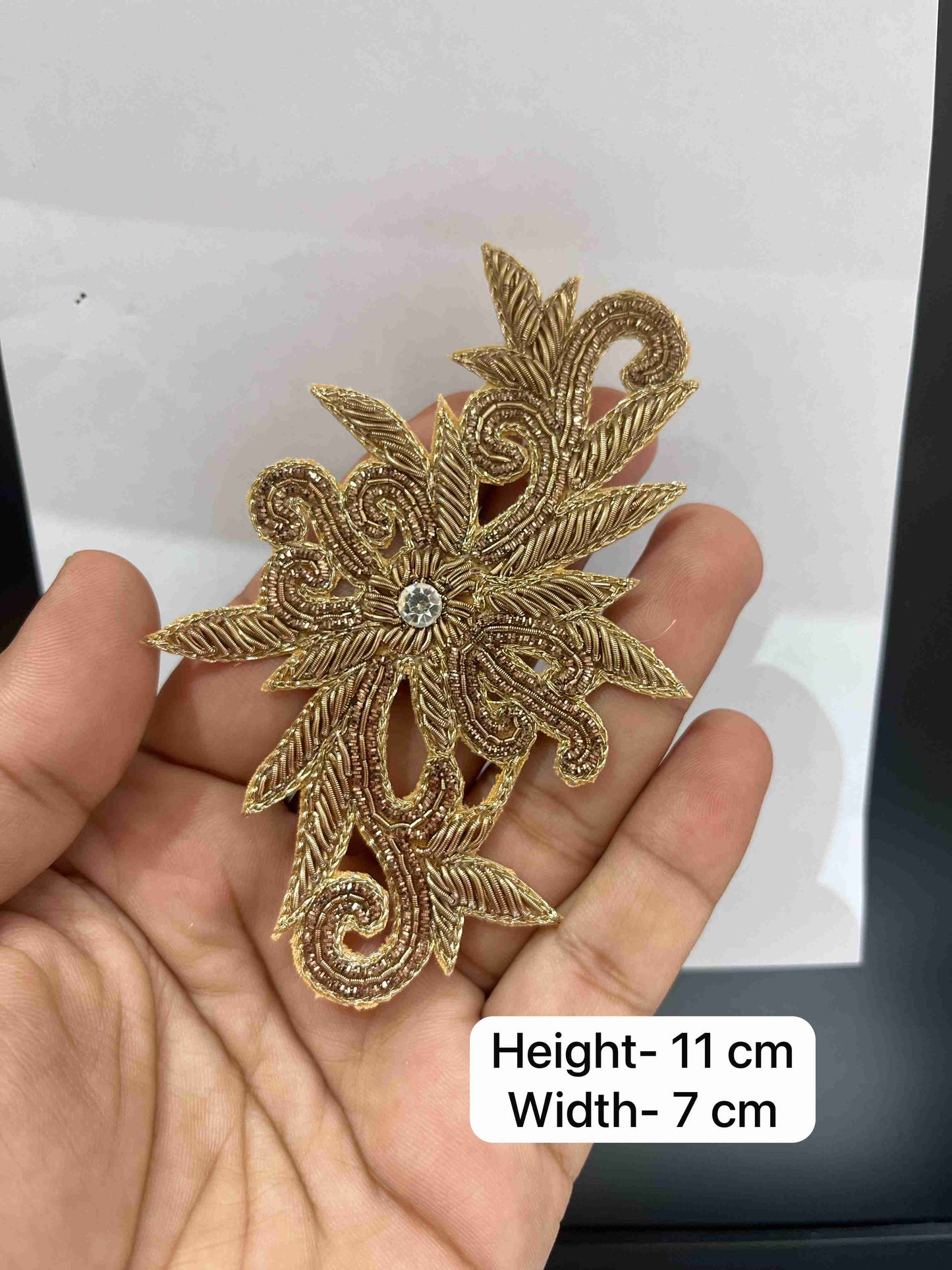 Handmade Antique Zardosi Patch for Crafting, Blouses & Ethnic Dress Decoration