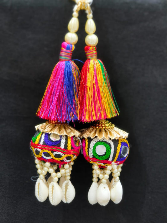 Multi Thread Tassels – Decorative Accessory for Blouses, Sarees, and Dupattas – Sold as a Pair (15 cm)