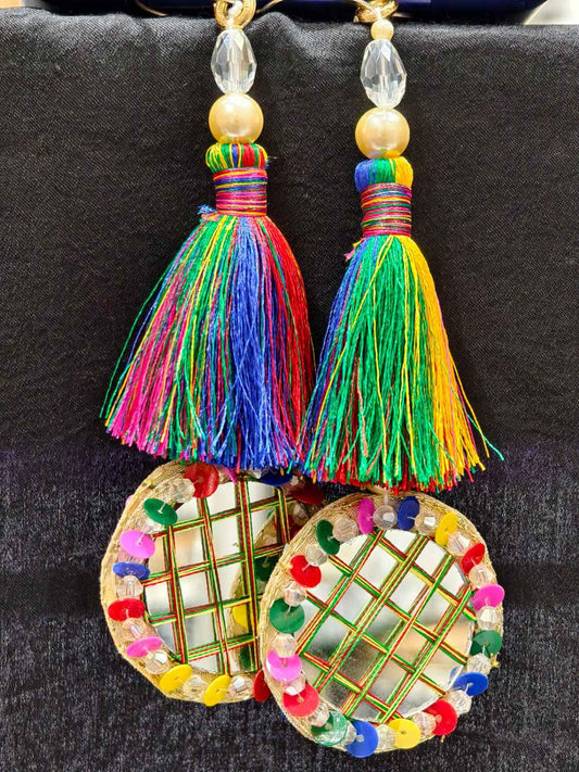 Multi Thread Tassels – Decorative Accessory for Blouses, Sarees, and Dupattas – Sold as a Pair (15 cm)